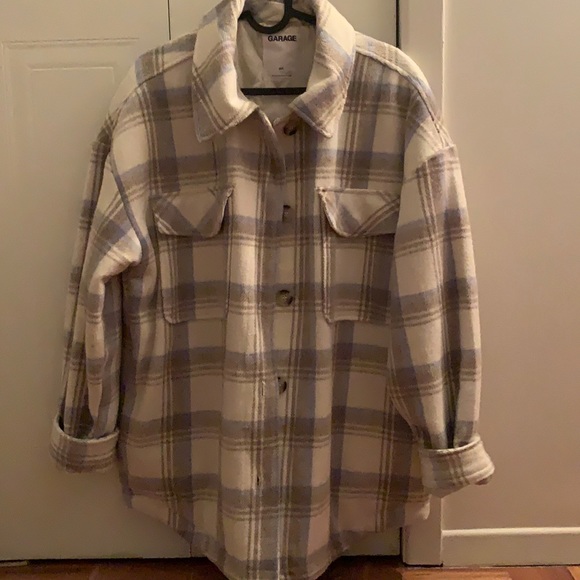 Blue, beige and tan coloured flannel jacket, Oversized (L), Garage - Picture 1 of 3